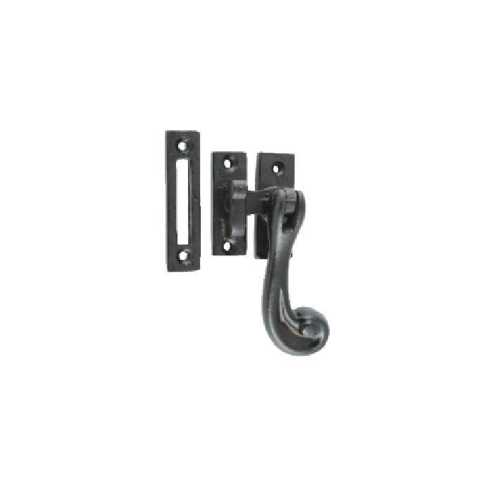 BLACK ANTIQUE SOLID CASEMENT FASTENER, HOOK & MORTICE PLATE