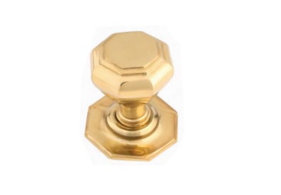 BRASS VICTORIAN CENTRE DOOR KNOB (OCTAGONAL)